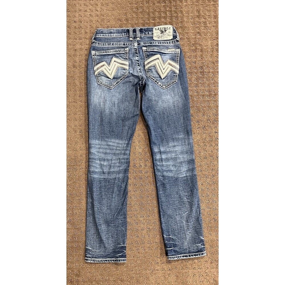 Salvage Supply Buckle Jeans Mens 29x30 Havoc Straight Slim Fit Stretch Denim